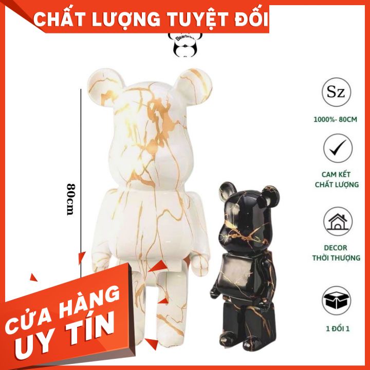 Bearbrick 1000%, Gấu bearbrick cỡ lớn 80cm, bản loang vân đen trắng - Xưởng sx DươngThủy