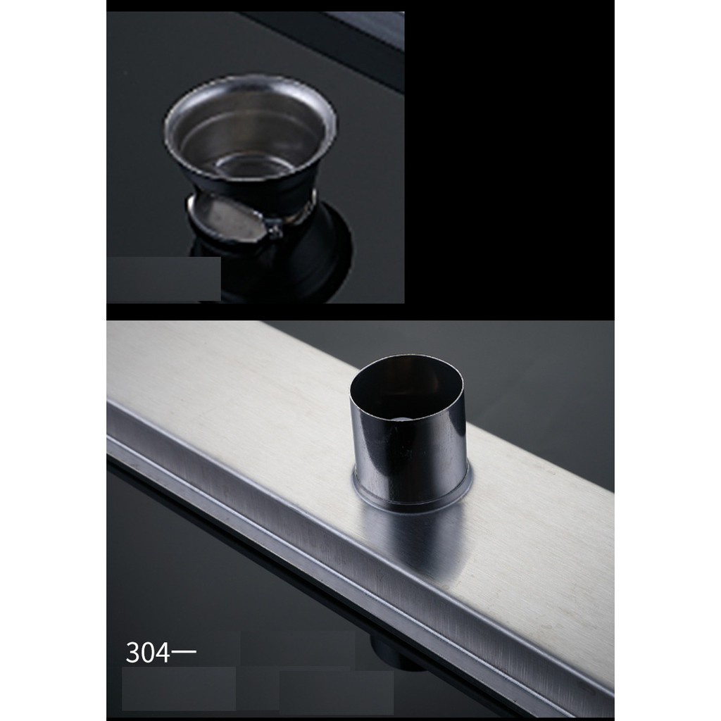 GA THOÁT SÀN NHÀ TẮM DÀI 30CM, 60CM HÌNH CHỮ NHẬT CAO CẤP INOX 304  ĐUÔI THOÁT CÂN NGĂN MÙI.