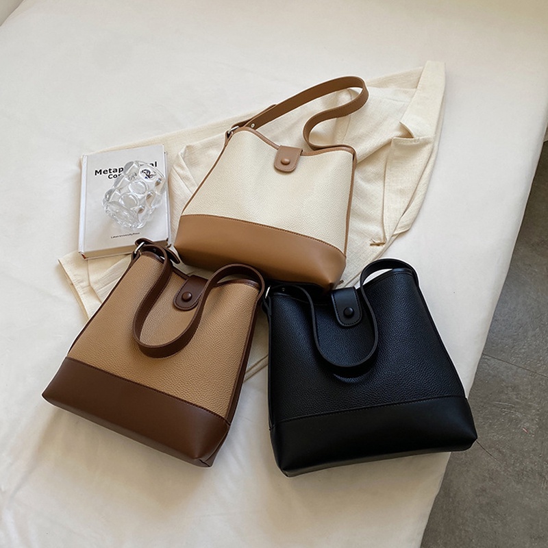 Túi Đeo Chéo Cỡ Lớn Phối Màu Tương Phản Thời Trang Cao Cấp Cho Nữ