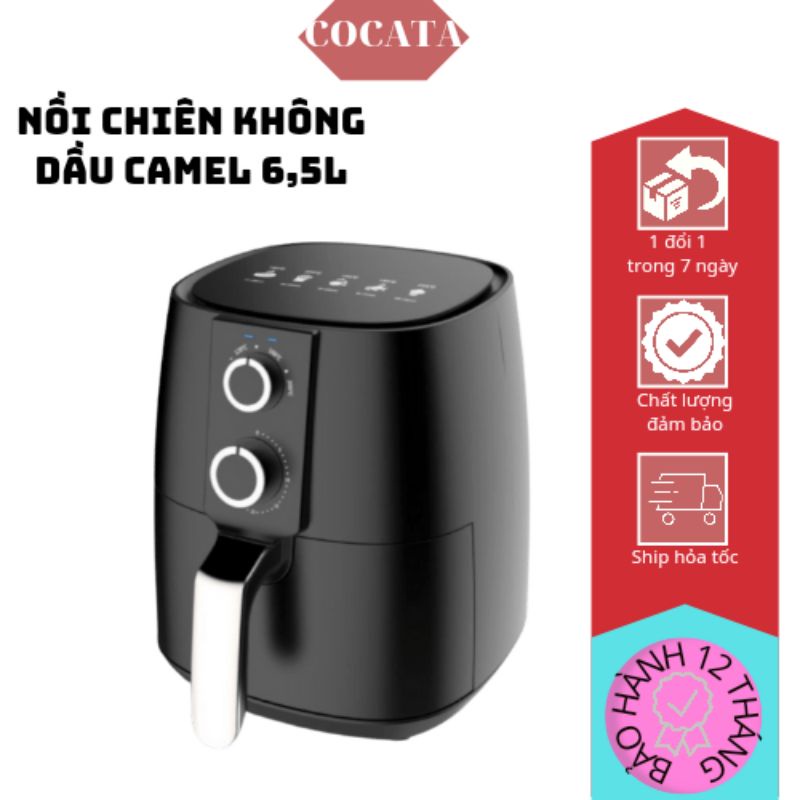 [Mã 254ELSALE giảm 7% đơn 300K] [Sẵn hàng] Nồi chiên không dầu Camel 6L/6,5L mẫu mới siêu hót