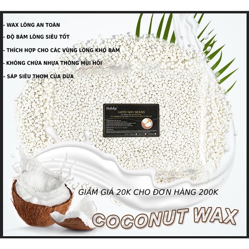 Sỉ Sáp Wax Lông Nóng Wax Bean Hương Dừa LIDDY RẤT THƠM - Triệt Mọi Loại Lông