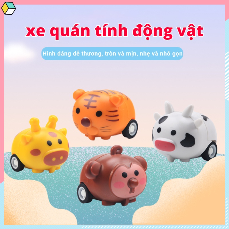 Đồ chơi trẻ em Dễ thương động vật hoạt hình đẩy xe đẩy trở lại xe điện đồ chơi trẻ em