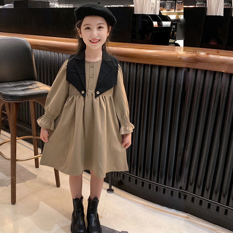 Đầm công chúa IQ ANGEL phong cách phương Tây thời trang xuân thu dành cho bé gái