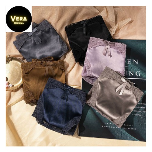 Quần lót nữ lụa lạnh pha ren lưới sang chảnh, quyến rũ, Quần lót kháng khuẩn an toàn cho da_QS190 | BigBuy360 - bigbuy360.vn