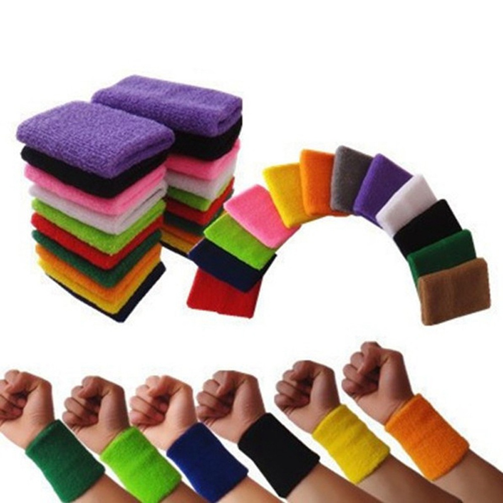 Daphne Set 1 / 2 Băng Đeo Cổ Tay Bằng Cotton Mềm Thoải Mái Chất Lượng Cao Nhiều Màu Sắc Dùng Khi Chơi Thể Thao