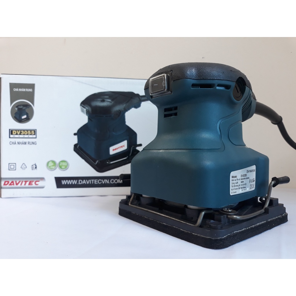 Máy chà nhám vuông/ chà nhám rung DAVITEC DV3055 - 280W, đế 110x100mm - HÀNG CHÍNH HÃNG