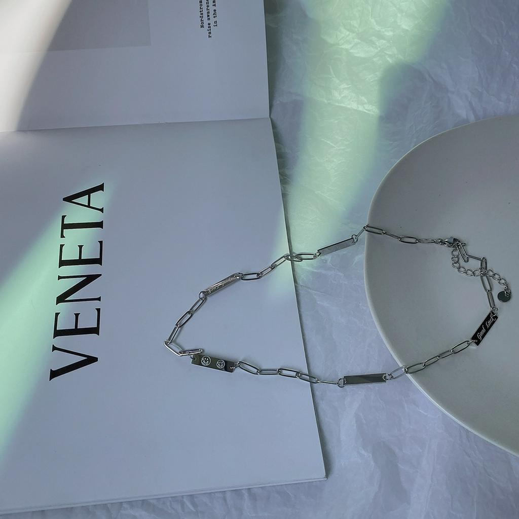 Dây Chuyền Thép Titan Hình Mặt Cười Phong Cách Hip Hop Đường Phố Hàn Quốc 22746 Thời Trang Đường Phố Cá Tính Dành Cho Nữ