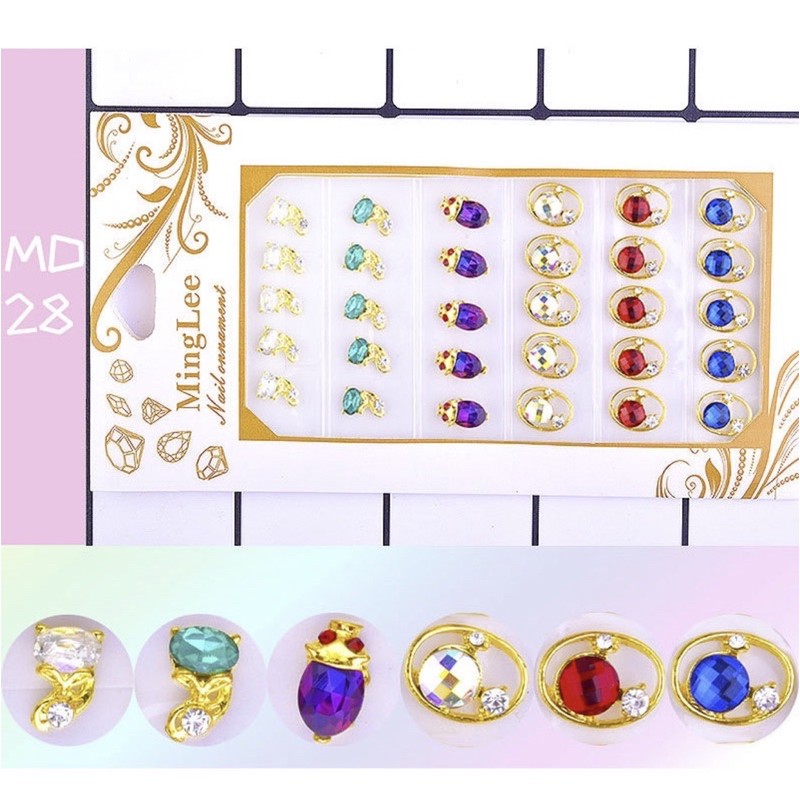 Set 30 viên charm cao cấp trang trí móng tay nail,Set 30 viên charm cao cấp phụ kiện trang trí móng tay nail