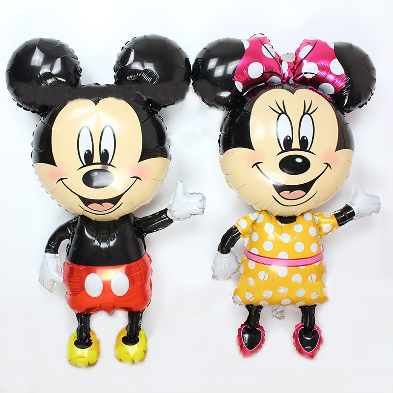 BÓNG TRÁNG NHÔM LỚN CHUỘT MICKEY MINNIE ĐỨNG 80CM, BÓNG KIẾNG TRANG TRÍ TIỆC