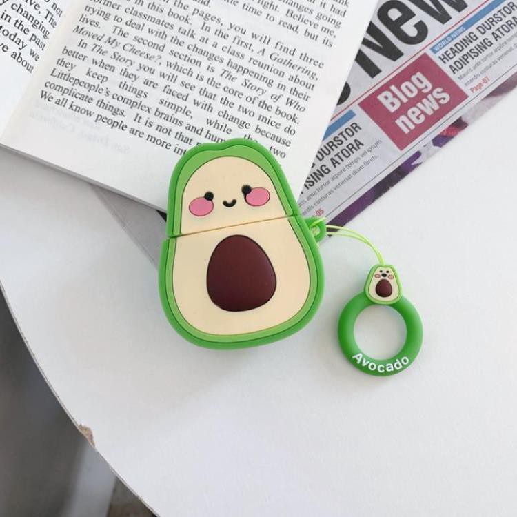 Case Airpods 2 3 Pro i12/i7/i9 - Vỏ Bao Đựng Bảo Vệ Ốp Tai Nghe, Sillicone Dẻo Chống Bám Bẩn, Trái Bơ -Pk.vn
