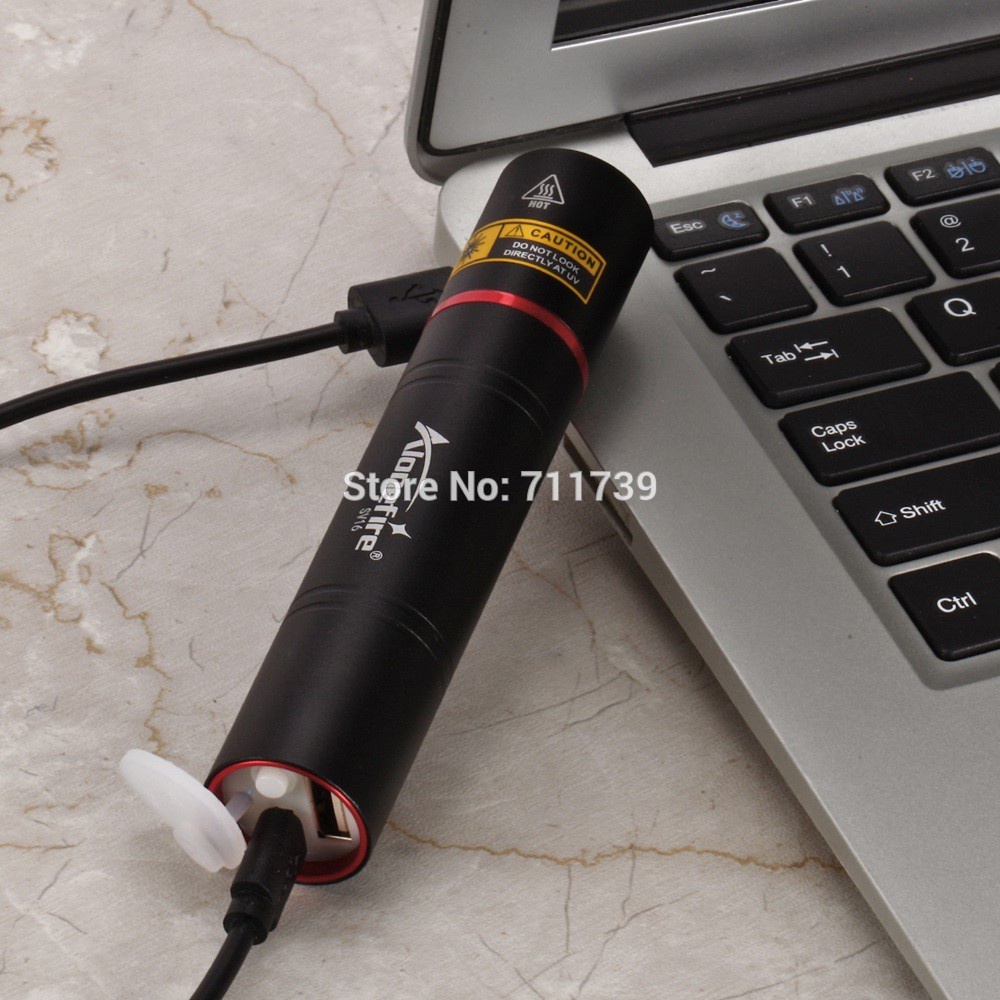 Đèn pin AloneFire SV16 365NM 5W chiếu tia UV sạc lại bằng cáp USB tiện dụng