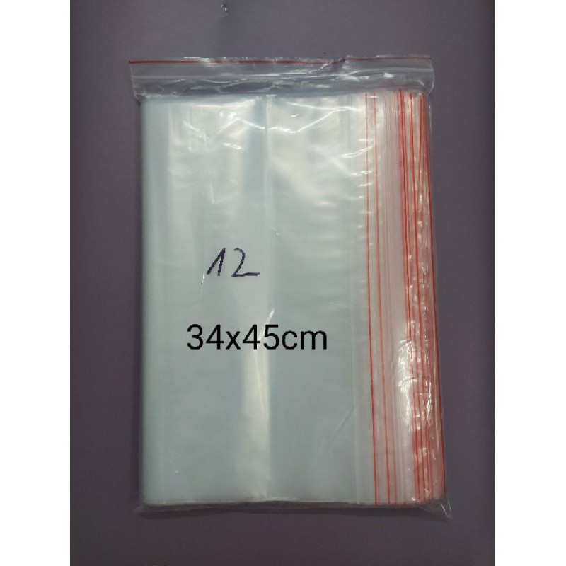 500g túi zip miết mép viền đỏ số 12 kt 35x45cm