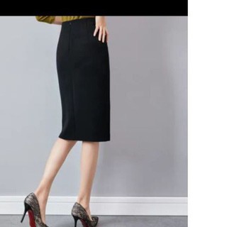 (big size) chân váy công sở co giãn phối đai C094