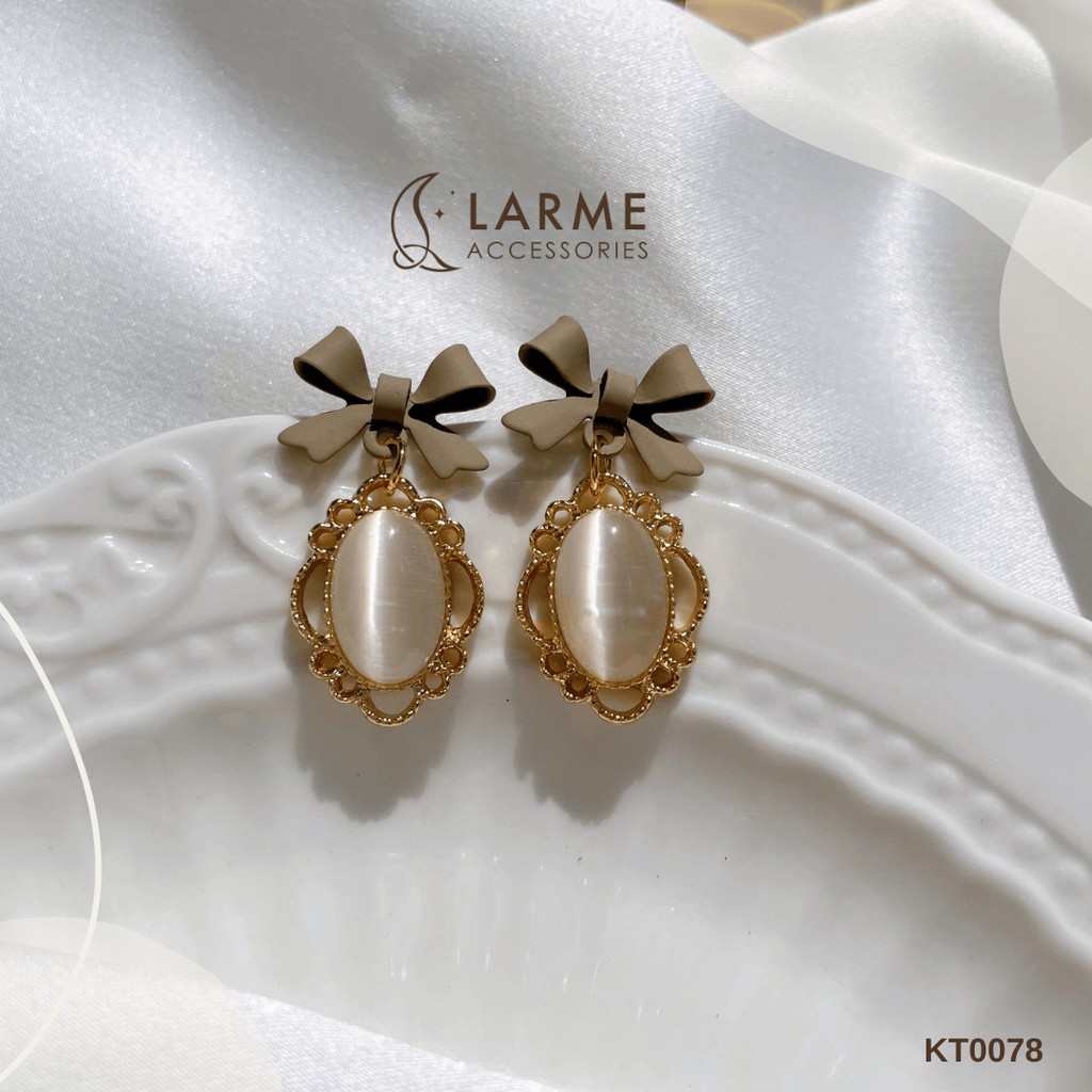 Khuyên tai, bông tai nơ tiểu thư hàn xẻng Larme Accessories - KT0078