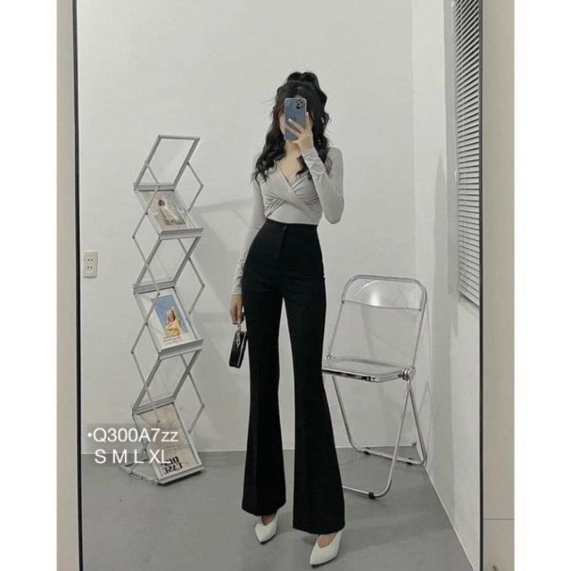 Quần Ống Loe Nữ Quần Tây Thiết Kế Lưng Cao Dáng Loe Pass Dài Thời Trang Công Sở Đi Tiệc Đi Chơi Đi Học