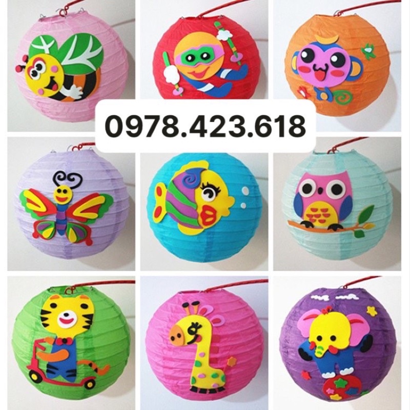 Đèn lồng Trung Thu lắp ráp cho bé tự làm sticker dán (Mẫu Mới)