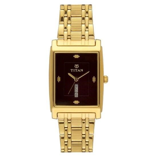 Đồng Hồ Nữ ẤN ĐỘ TITAN 1165YM03 FULLBOX Mặt Hình chữ Nhật Dây Inox Màu Vàng - Bảo Hành 12 Tháng