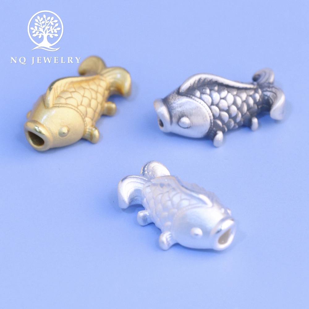 Charm bạc cá chép xỏ ngang - NQ Jewelry