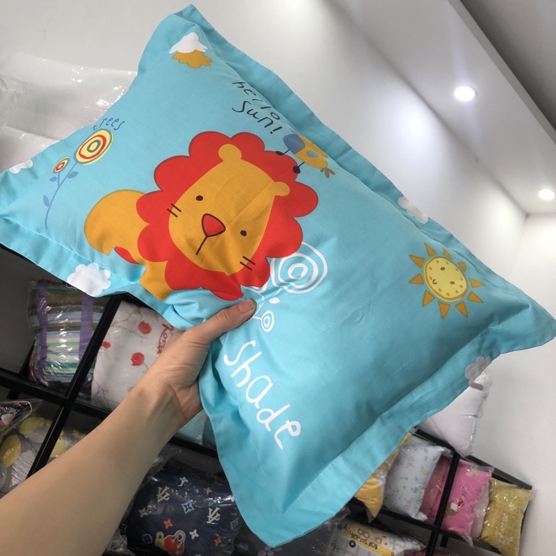 Gối Trẻ Em Chất Cotton Mềm Mại Thoáng Mát In 5D Sắc Nét 35 x 50