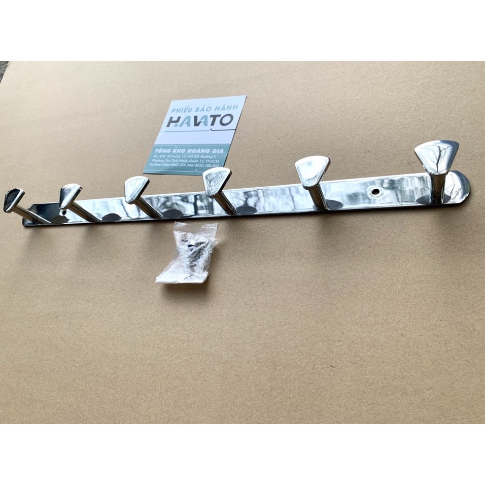 Móc treo quần áo gắn tường nhà tắm loại dày 5 móc đánh bóng sáng