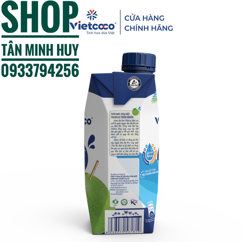 Nước Dừa Tươi VietCoco Hộp 330ml