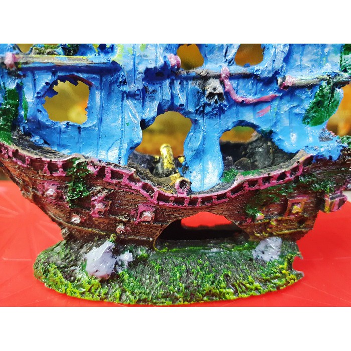 THUYẾN TRANG TRÍ HỒ CÁ NON BỘ 14X11X14CM