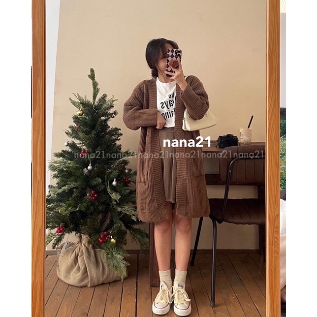 Áo cardigan len dáng dài