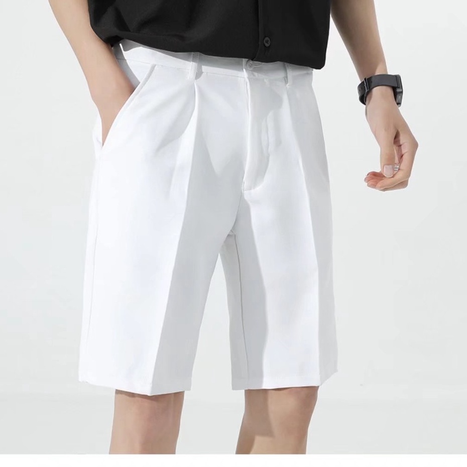 Quần Short Dáng Suông Rộng Màu Trơn Đơn Giản Thời Trang Hàn Quốc Cho Nam Giới quần đùi nam quần short mùa hè cao cấp simple đáng yêu Đẹp nature Chất Lượng Cao Màu sắc rắn Trắng đen Hàn Quốc