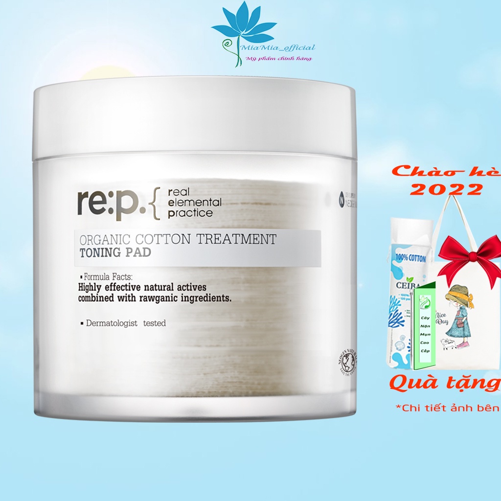 Toner Tẩy Da Chết RE:P Organic Cotton Treatment Toning Pad Phục Hồi Da Sau Mụn 90 miếng [NHẬP KHẨU CHÍNH HÃNG]