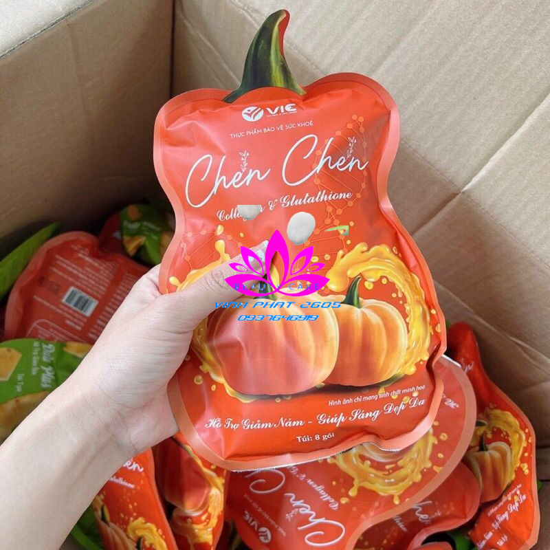[Hộp 14 gói] Thạch Bí Đỏ Chen Chen VIC Mờ Nám, Trắng Da Nở Ngực Cân Bằng Nội Tiết Tố [ CHÍNH - HÃNG ]