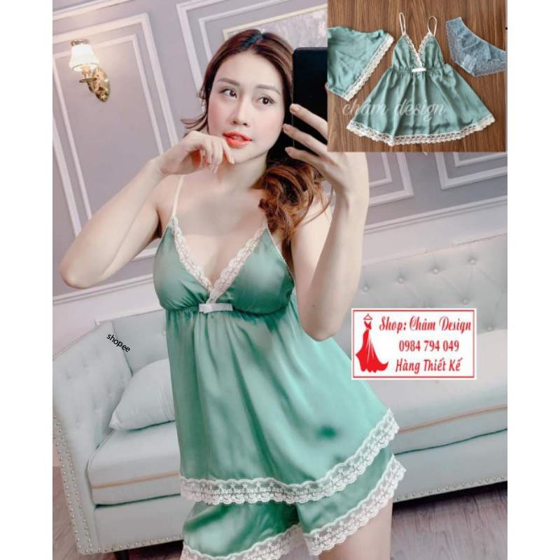 bộ 2 dây lụa satin màu xanh cực lạ