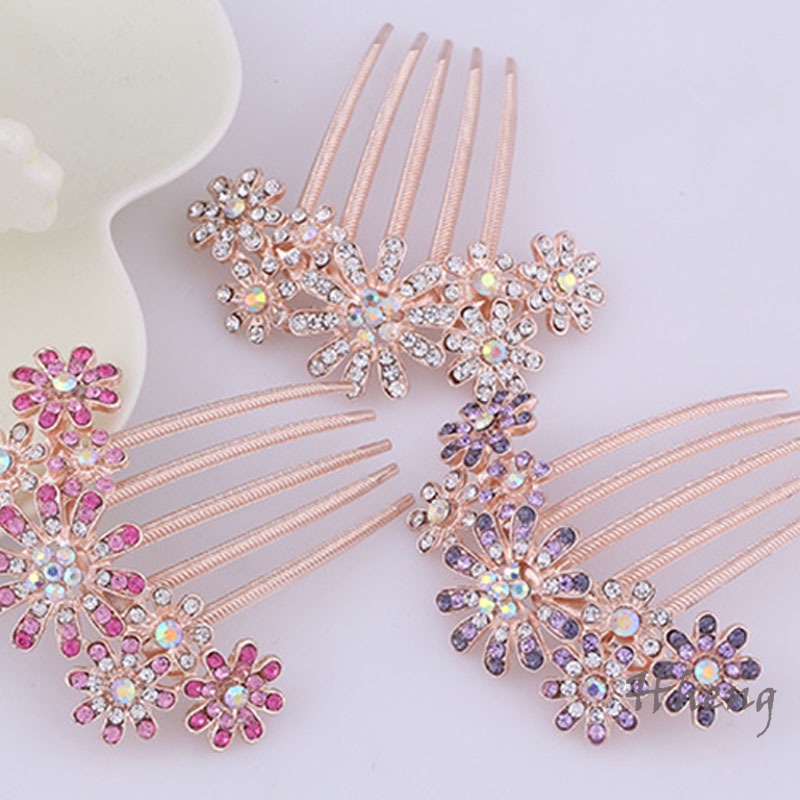 YADORNOS Lược Cài Tóc Cô Dâu Đính Đá Pha Lê Và Ngọc Trai Nhân Tạo Thời Trang