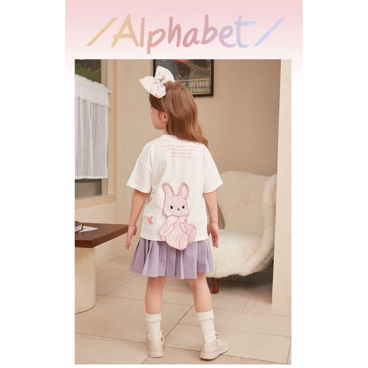 Áo phông lưng thỏ 3D cho bé gái AAF007