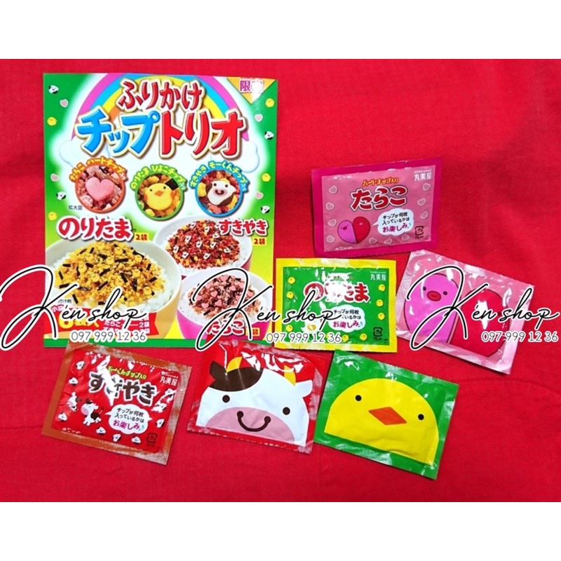 01 gói gia vị rắc cơm hình gà chip MARUMIYA Nhật Bản 58gr