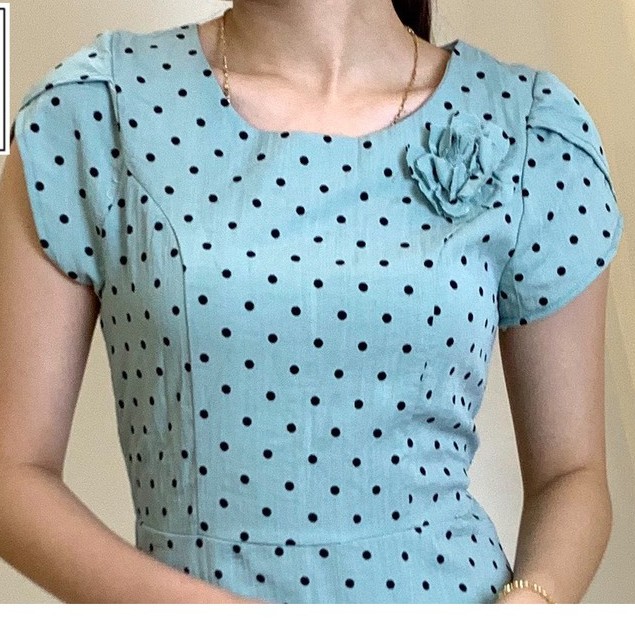 Váy xòe chấm bi đũi xước thiết kế Emvy V43 | BigBuy360 - bigbuy360.vn