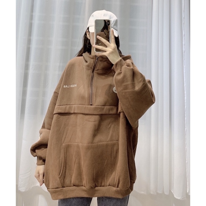 áo hoodie khoá kéo nỉ bông phối túi | BigBuy360 - bigbuy360.vn