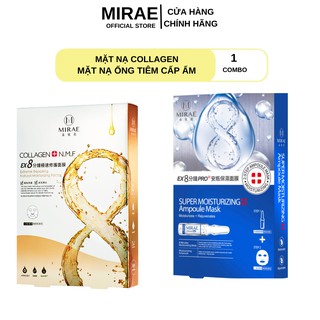 Combo 2 Hộp Mặt Nạ Collagen - Mask Ống Tiêm Cấp Ẩm Đài Loan Mirae EX 8 Phút Dưỡng Da Cấp Tốc 20g x 5 miếng / Hộp