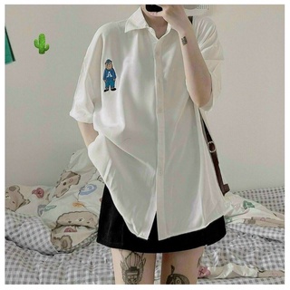 Áo sơ mi thêu unisex phong cách hq năng động trẻ trung