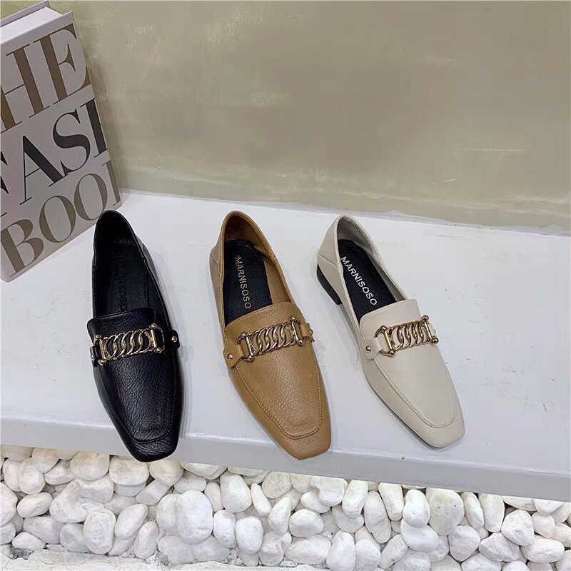 Giày Loafer phối dây xích