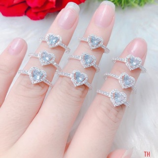 Nhẫn tim đá bạc ta 925