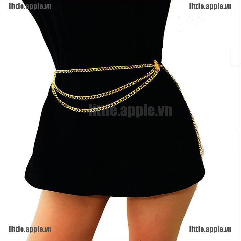 [Little] Women Metal Chain Retro Belt High Waist Hip Coin Charms Waistband Body Chain [VN]