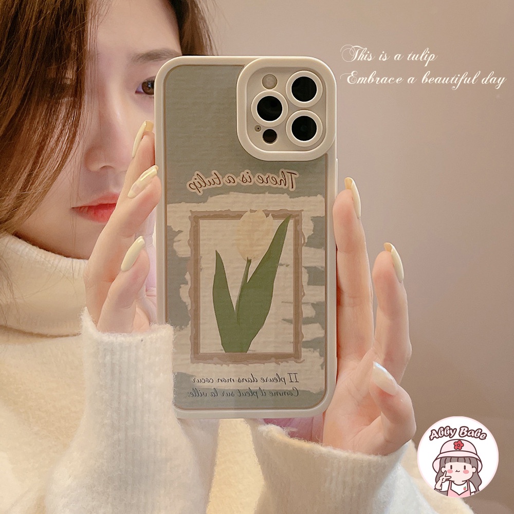 Ốp Điện Thoại TPU Mềm Mỏng Chống Sốc Vẽ Hoa Hồng Sơn Dầu Retro Cho IP 13 12 11 Pro Max XR 8 7 Plus