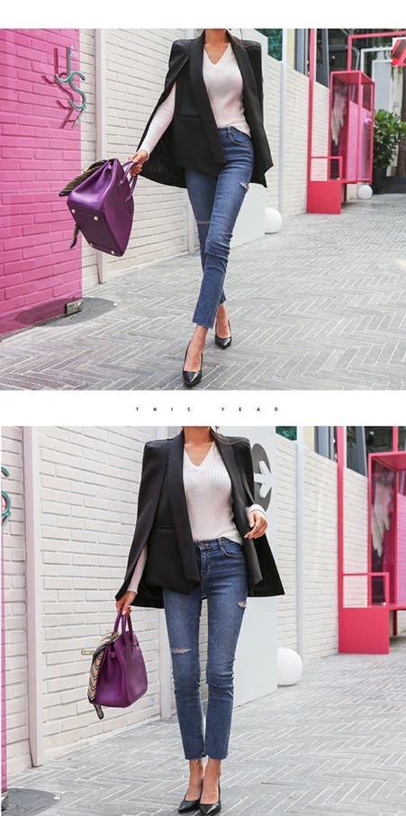 Áo khoác vest xẻ tay dài koreastyle