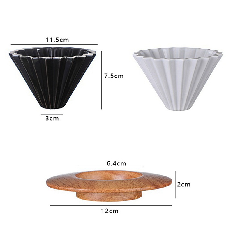 Bộ Lọc Cà Phê Bằng Sứ Màu Xanh Lá Kèm Giá Đỡ Tháo Rời Được Tiện Dụng Cho Máy Pha Cà Phê v60
