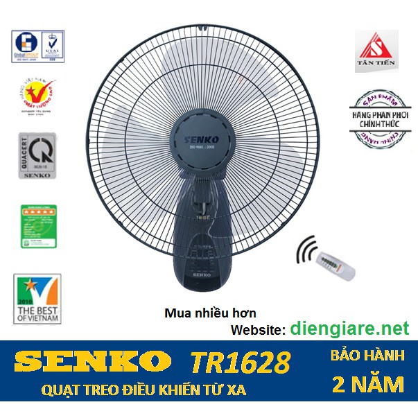 Quạt treo tường điều khiển từ xa SENKO TR1628