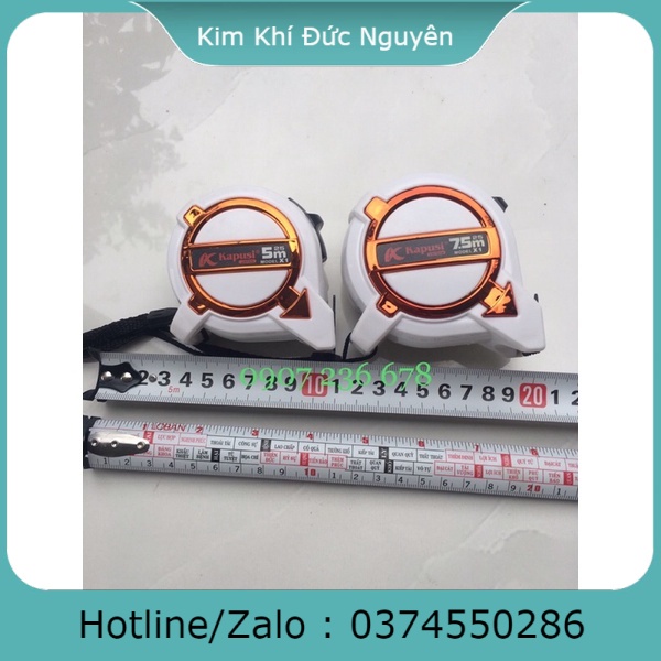 Thước Lỗ Ban Kapusi Nhật 5m và 7,5m , Thước Cuộn, Thước Rút Lỗ Ban kim khí đức nguyên