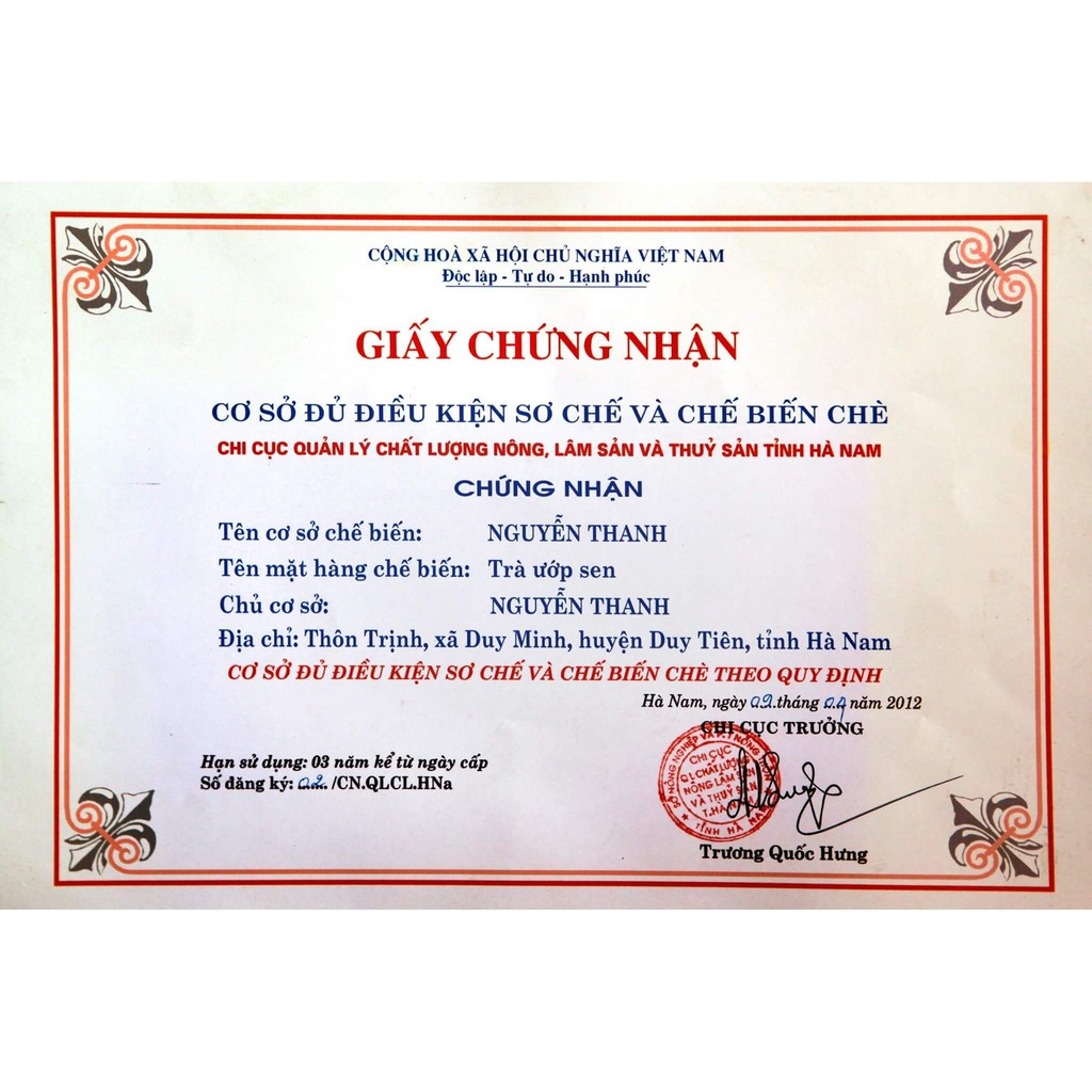 Trà ướp sen cụ Trưởng An