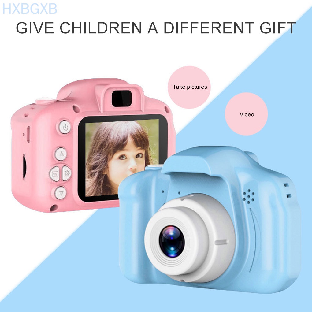 HXBG Digital Camera Kids 2-inch LCD Display Zoom Digital Camera Children Rechargeable Cartoon Recorder, Blue