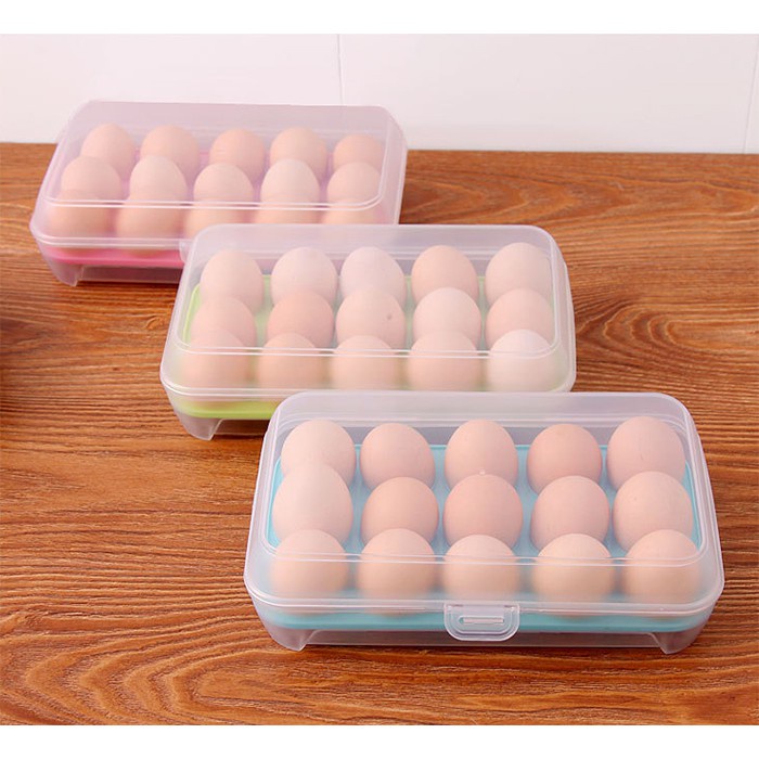Hộp Khay Đựng Trứng Gà, Giỏ Rổ Đựng Trứng Vịt Tiện Lợi 1 Tầng 15 Ngăn