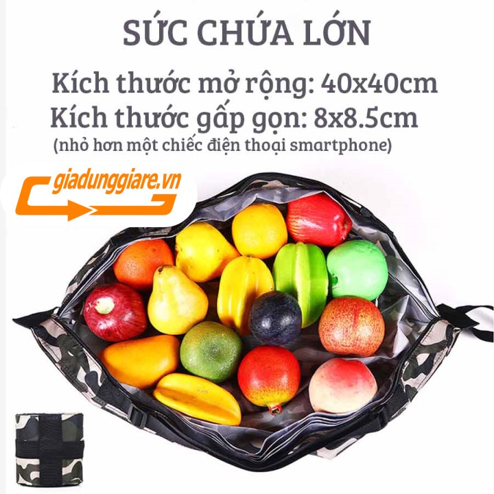 Túi đa năng GẤP GỌN túi xách du lịch mua sắm vải cao cấp chống nước chống bụi quai đeo tiện lợi - giadunggiare.vn